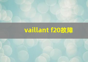 vaillant f20故障